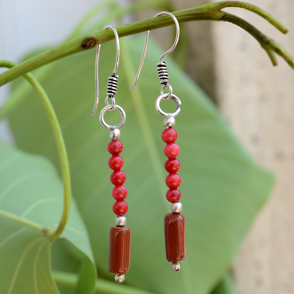 Jasper Stone Silver Earring Pg-156357 Gender: Women