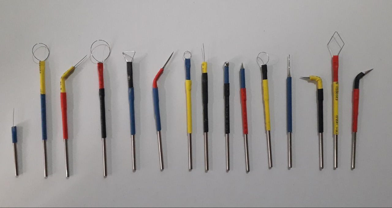 Electrode Needle Set - Stainless Steel 316, 1/16 Standard & 1.2mm Sizes | Autoclavable, Versatile Loop & Point Shapes For Rf Surgery, Precision Use In Abdominal Operations