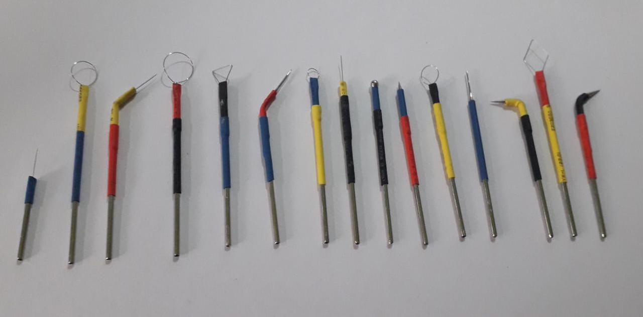 Electrode Needle Set - Stainless Steel 316, 1/16 Standard & 1.2mm Sizes | Autoclavable, Versatile Loop & Point Shapes For Rf Surgery, Precision Use In Abdominal Operations