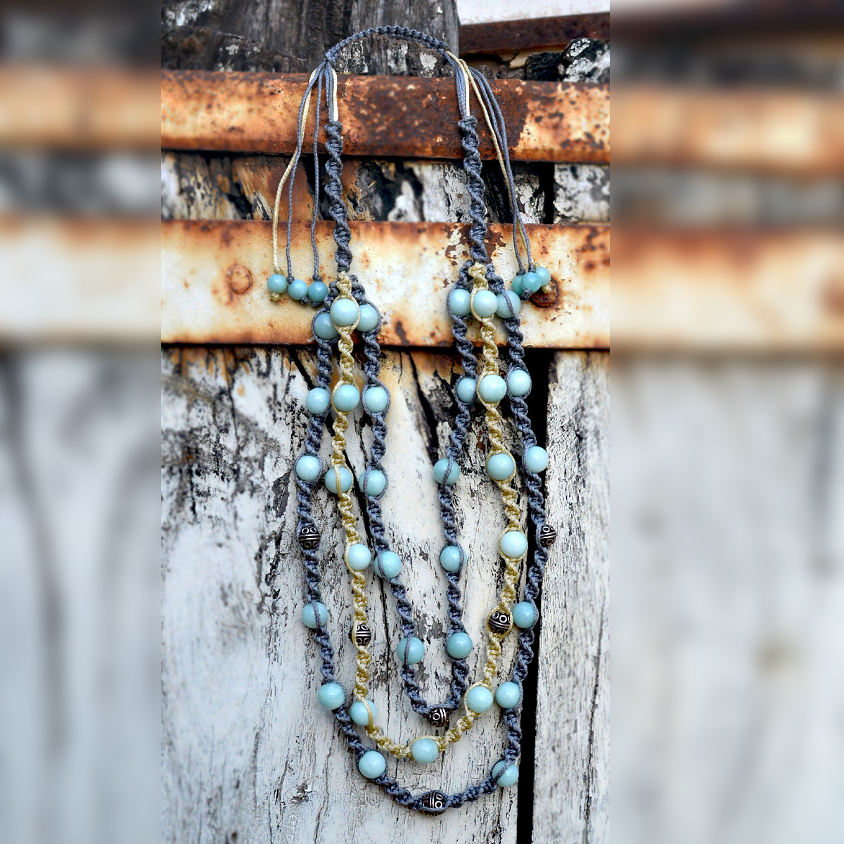 Stone Amazonite Gemstone Necklace Pg-156405