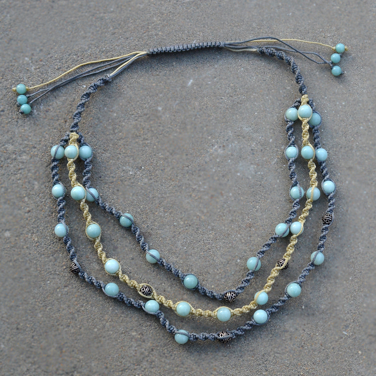 Stone Amazonite Gemstone Necklace Pg-156405