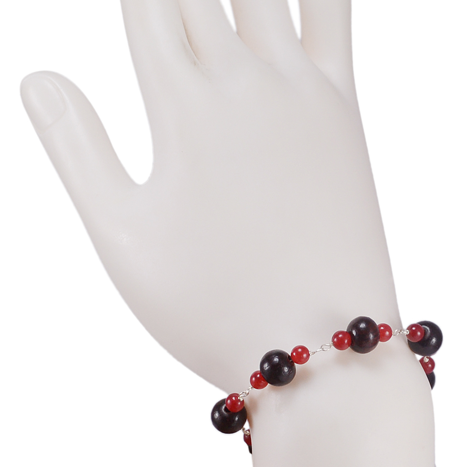 Carnelian 7 Wood Beads Necklace Pg-156410 Gender: Women