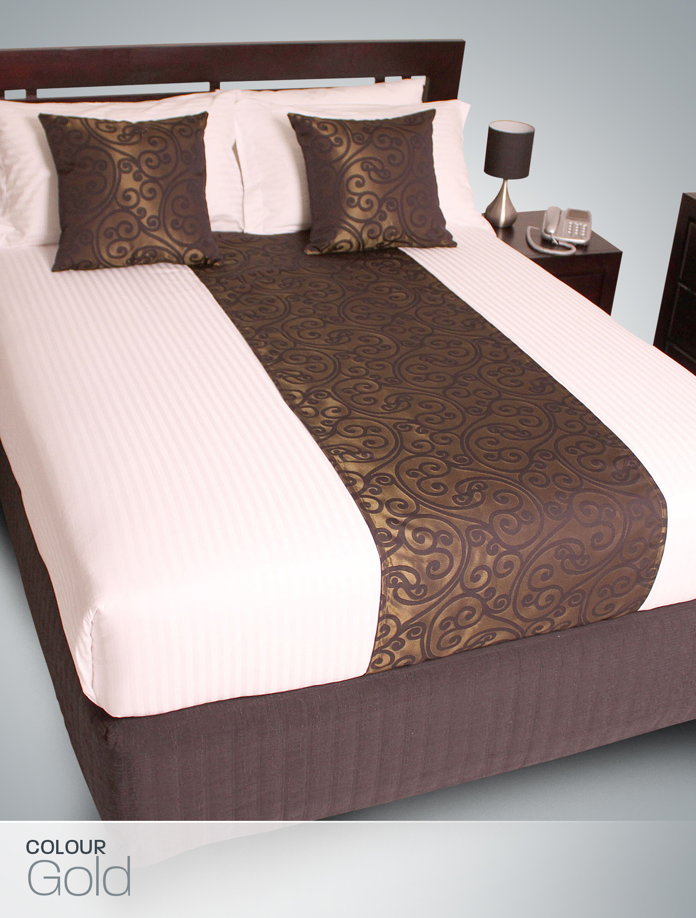 Bed Runners - Cotton, 18x72 Inches, Pink | Machine Washable, 200 Thread Count, Embroidered