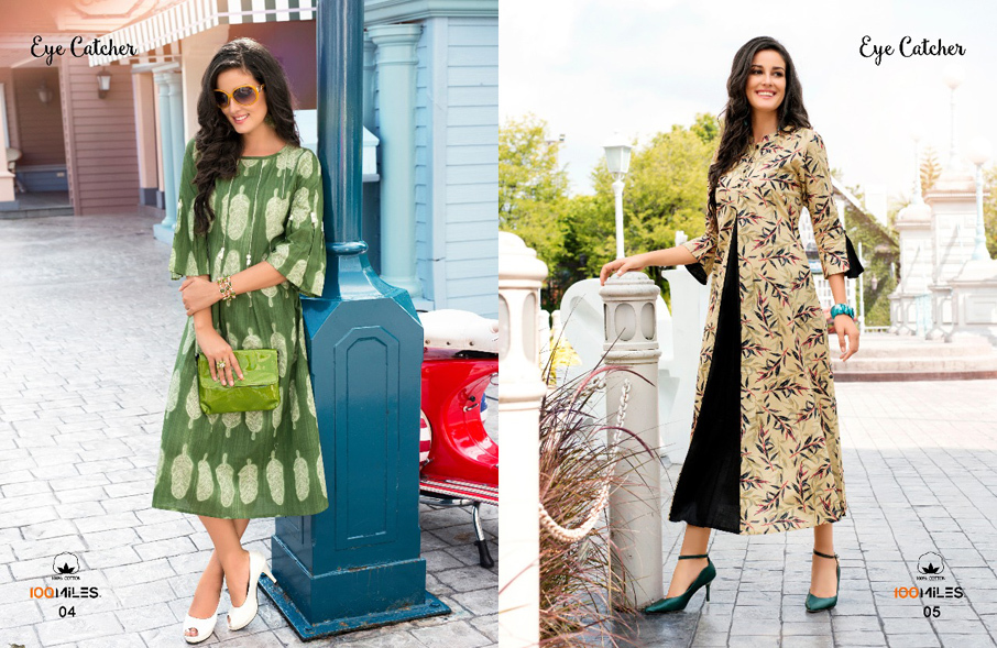 100miles Eye Catcher Double Layered Long Kurta - Cotton Fabric, Sizes S(37), M(39), L(41), Xl(43), Xxl(45), 3xl(47) | Suitable For Summer, Winter, Rainy, Spring