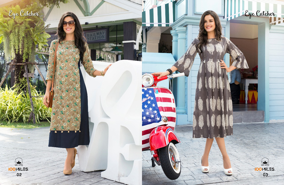 100miles Eye Catcher Double Layered Long Kurta - Cotton Fabric, Sizes S(37), M(39), L(41), Xl(43), Xxl(45), 3xl(47) | Suitable For Summer, Winter, Rainy, Spring