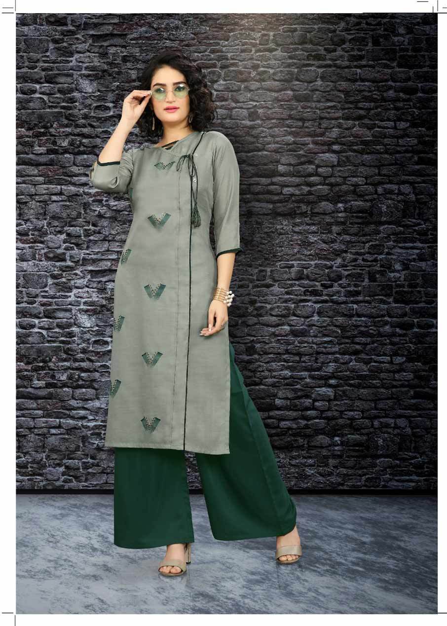 Spring 5 Girl Art Riddhs Button Handwork Wholesale Kurti