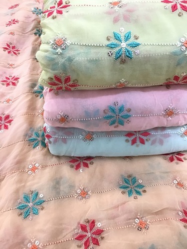 4 Colors Georgette Dyed Embroidery
