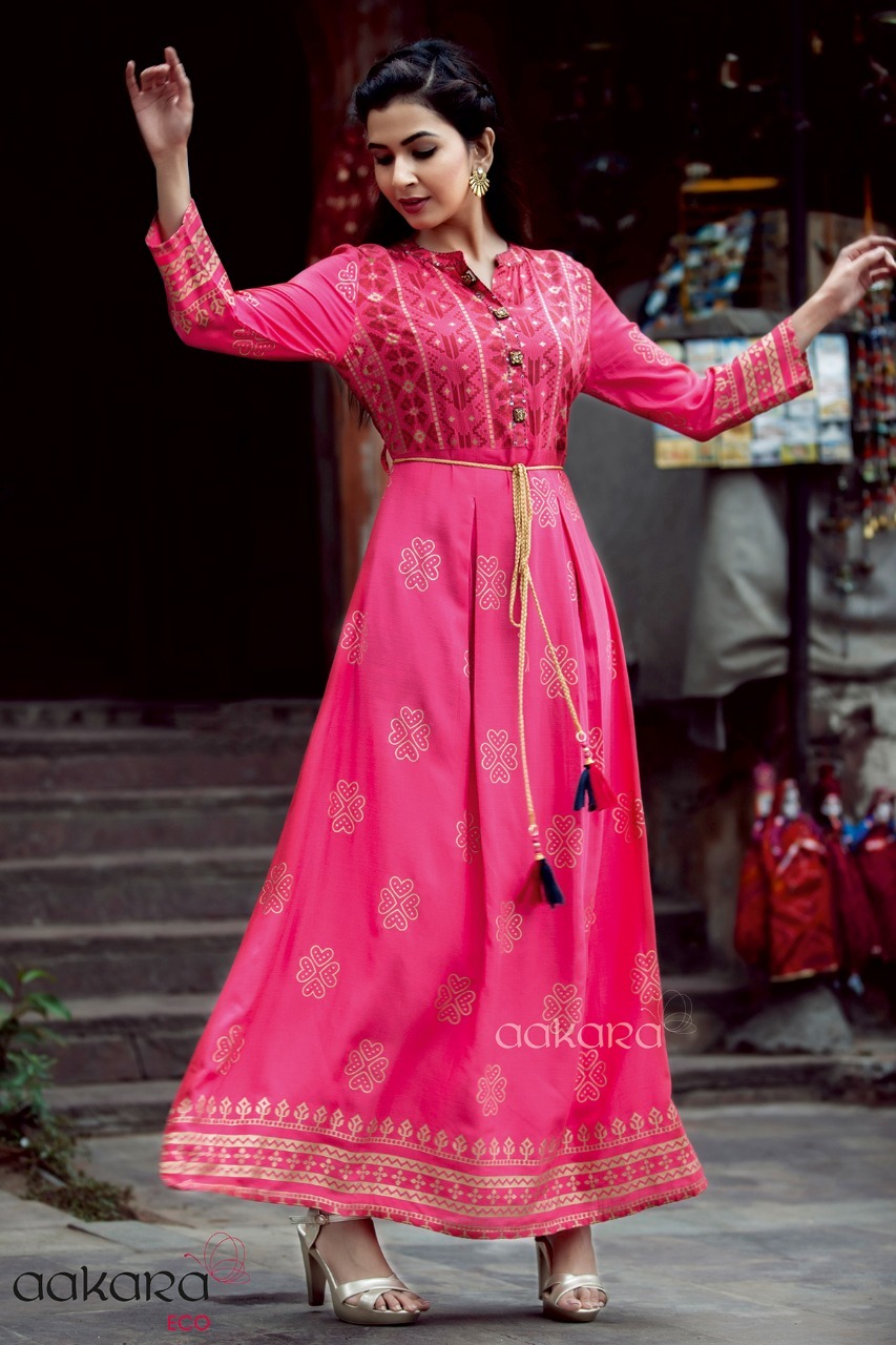 Aakara Eco Volume 6 Kurtis Collection - Rayon Spendex, Rayon Slub, Viscose Chanderi | Sizes M(38) To Xxl(44), Multi-season Versatility For Rainy, Spring, Summer, Winter