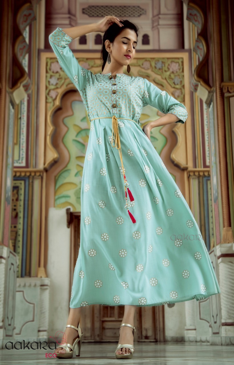 Aakara Eco Volume 6 Kurtis Collection - Rayon Spendex, Rayon Slub, Viscose Chanderi | Sizes M(38) To Xxl(44), Multi-season Versatility For Rainy, Spring, Summer, Winter