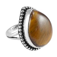 Tiger Eye Gemstone Silver Ring Pg-156613 Gender: Women at