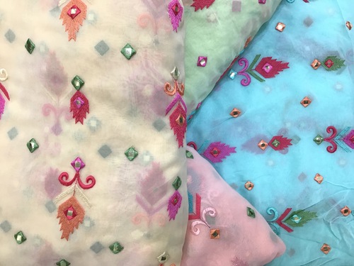 4 Colours Georgette Dyed Embroidery