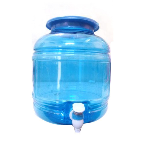 Water Dispensers Jar - Plastic, 5L Capacity, Blue Color, Soft Hardness | Table Top Usage, Lightweight at 0.7 kg