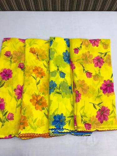 Georgette Saree - Printed Lightweight Fabric | Available in Various Colors for Daily Wear, Perfect for Rainy, Spring, and Summer Seasons