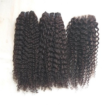 Jerry Curl Peruvian Human Hair Weaving Weft Curly Hair - Application: Profesional