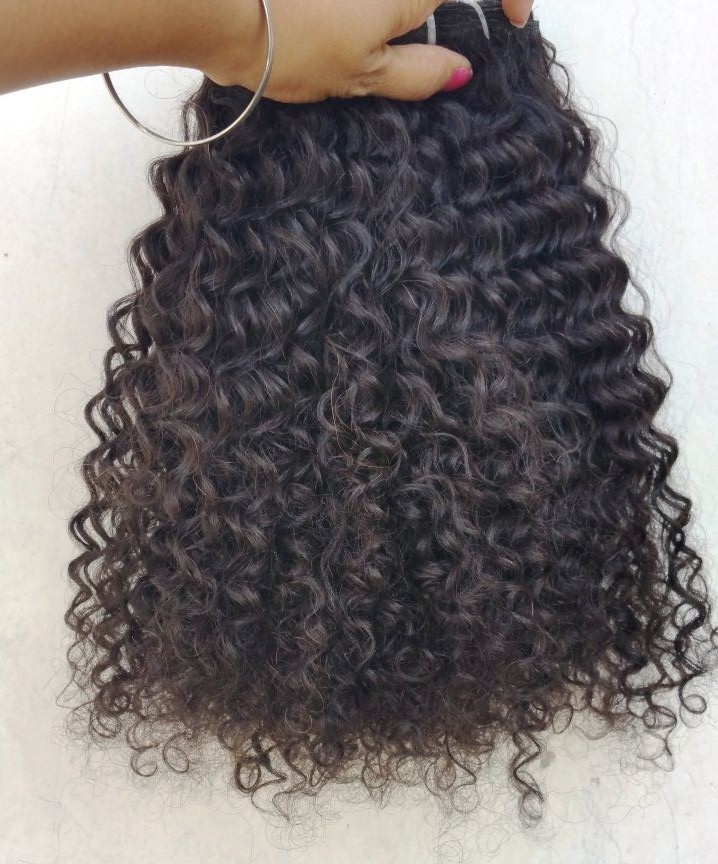 Jerry Curl Peruvian Human Hair Weaving Weft Curly Hair - Application: Profesional