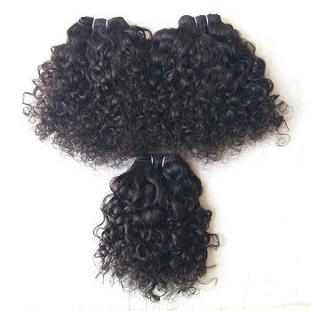 Indian Double Machine Weft Natural Curly Hair Extensions