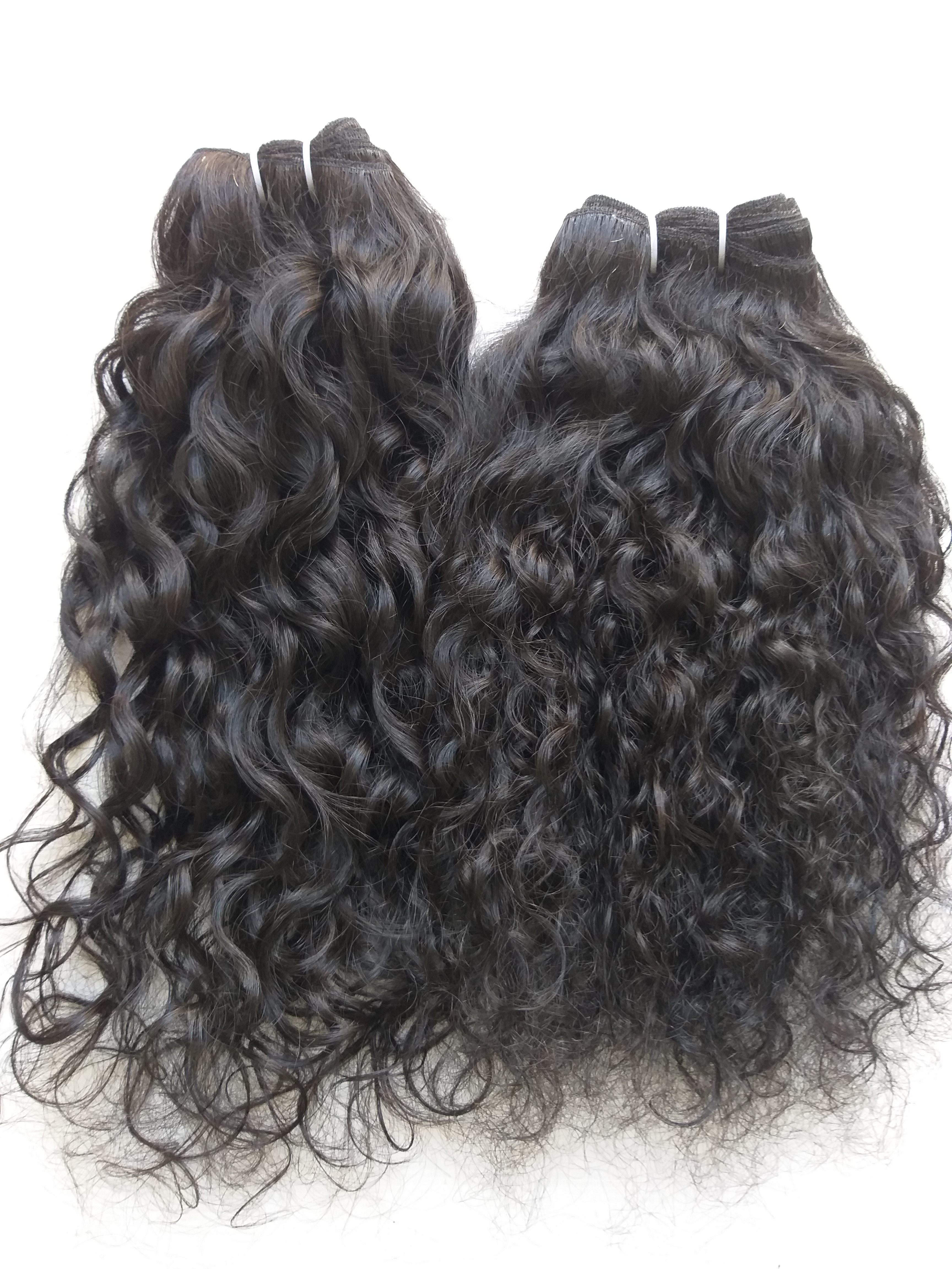 Indian Double Machine Weft Natural Curly Hair Extensions