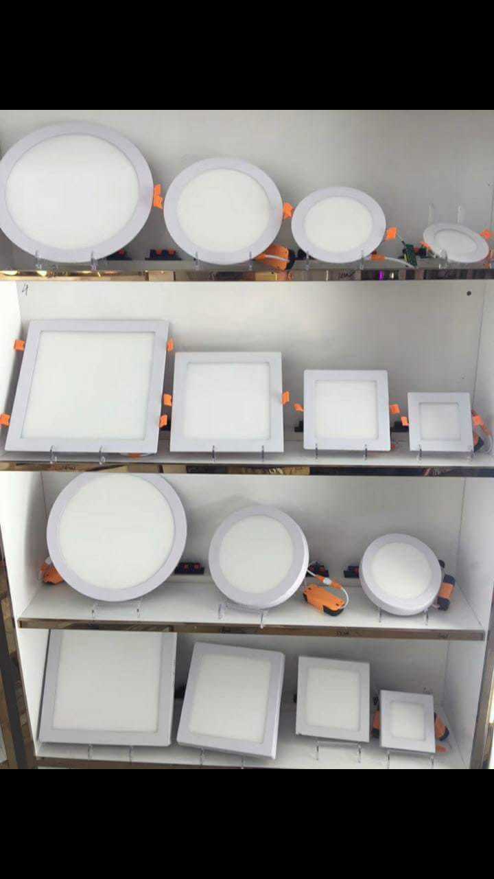 Led Slim Panel Light - Aluminum Material, Round Shape, Cool White Color | Ip55 Dust-resistant, Hassle-free Installation With Spring Clamps