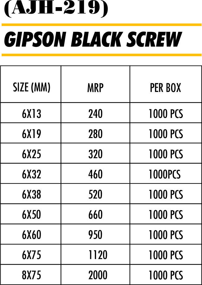 Drywall Screw - Steel, 6-8mm Diameter, Black And Zinc Coating | Star (Philips) Head, Ideal For Scribing, Stopping Squeaks, And Board Spacing