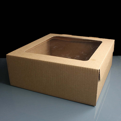Corrugated Kraft Cake Box With Film Window