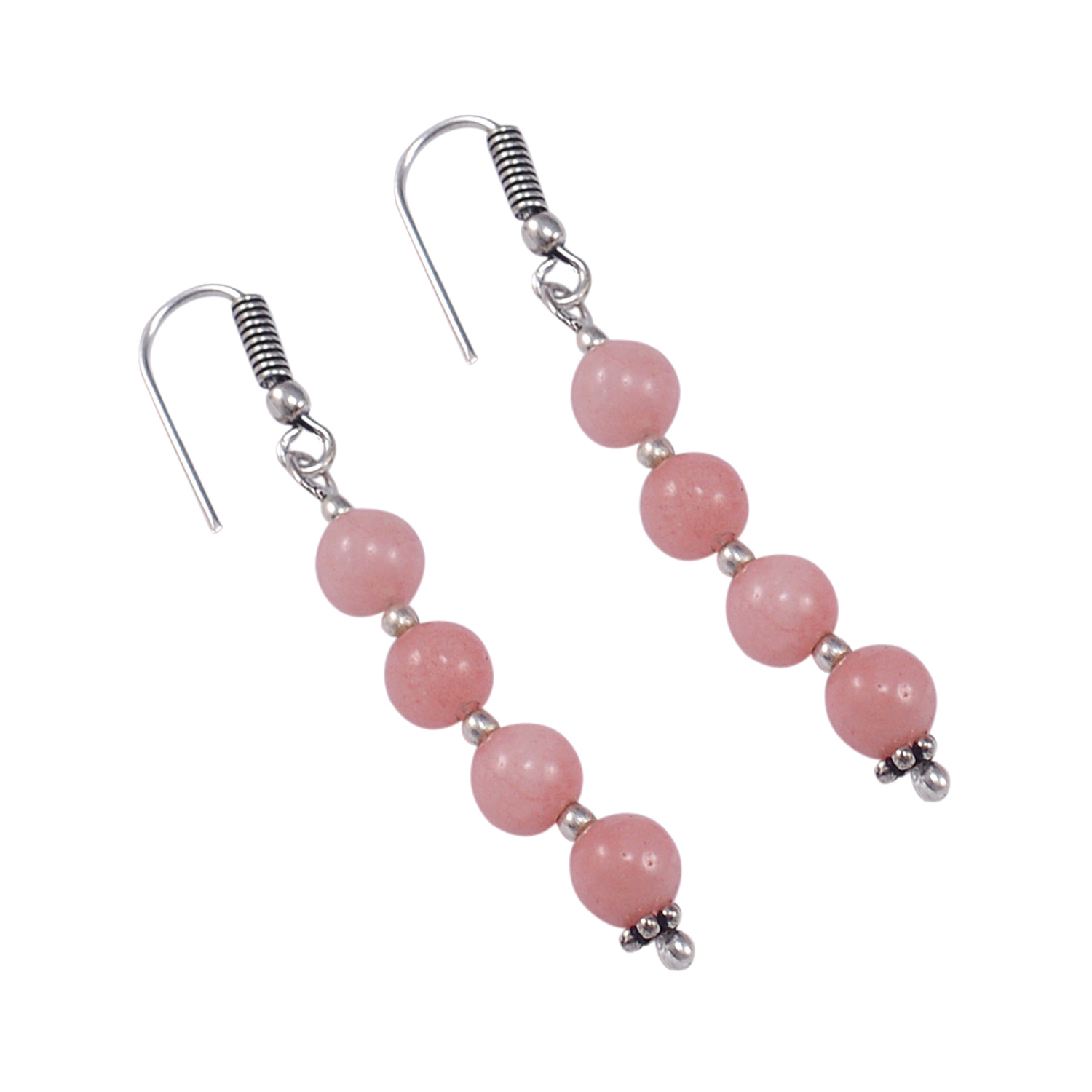Pink Opal Silver Necklace Set Pg-156651 Size: 0.6x47 Cm.