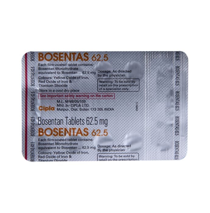 Bosentas Tablets - 125 Mg, Suitable For All | Prescription Medicine For Pulmonary Arterial Hypertension, Store In Cool And Dry Place