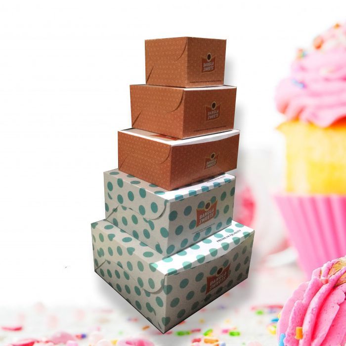 Cake Boxes - Cardboard Various Sizes Brown Color | Glossy Finish Bulk Quantity Offset Printing