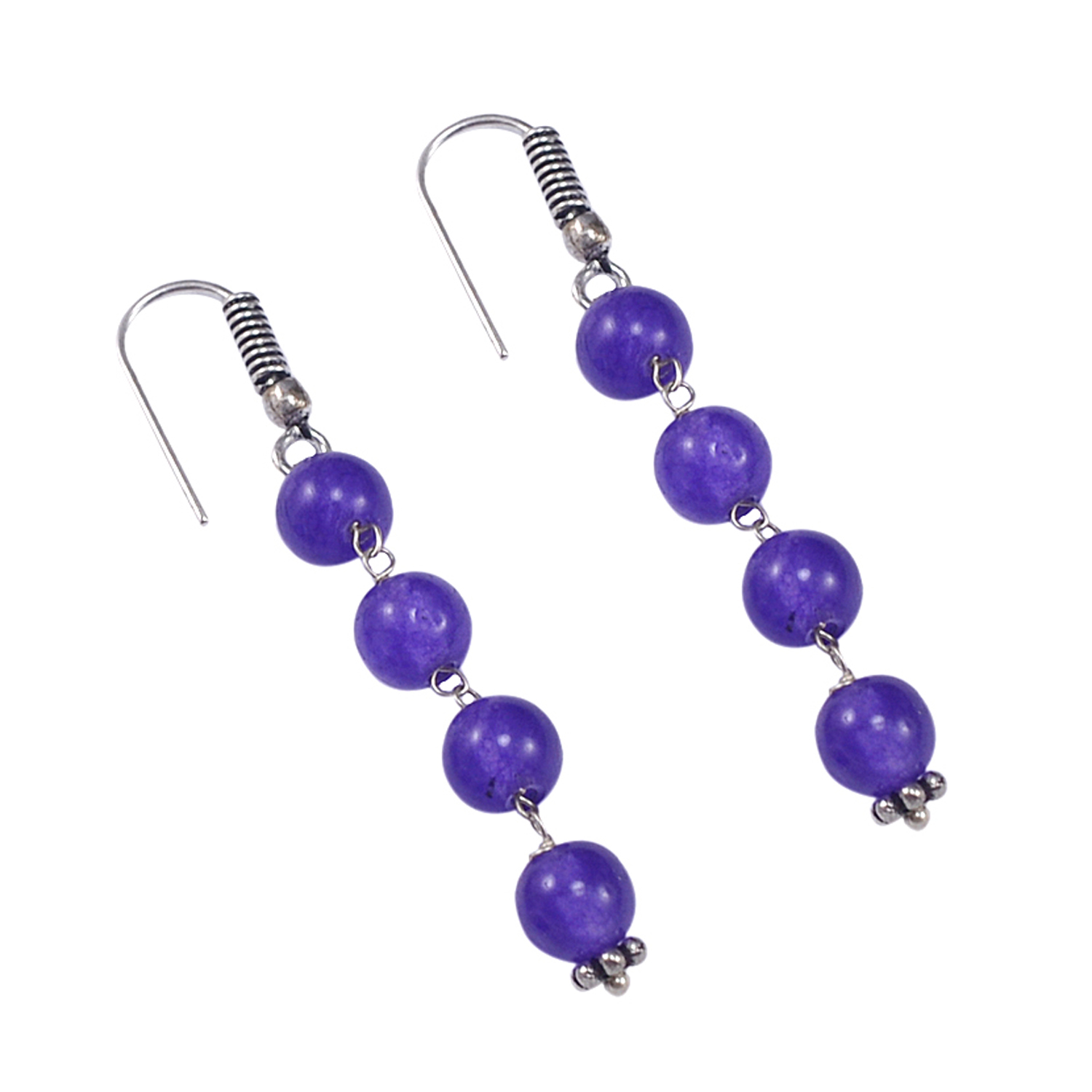 Purple Quartz Silver Necklace Pg-156675 Size: 0.6x47 Cm.