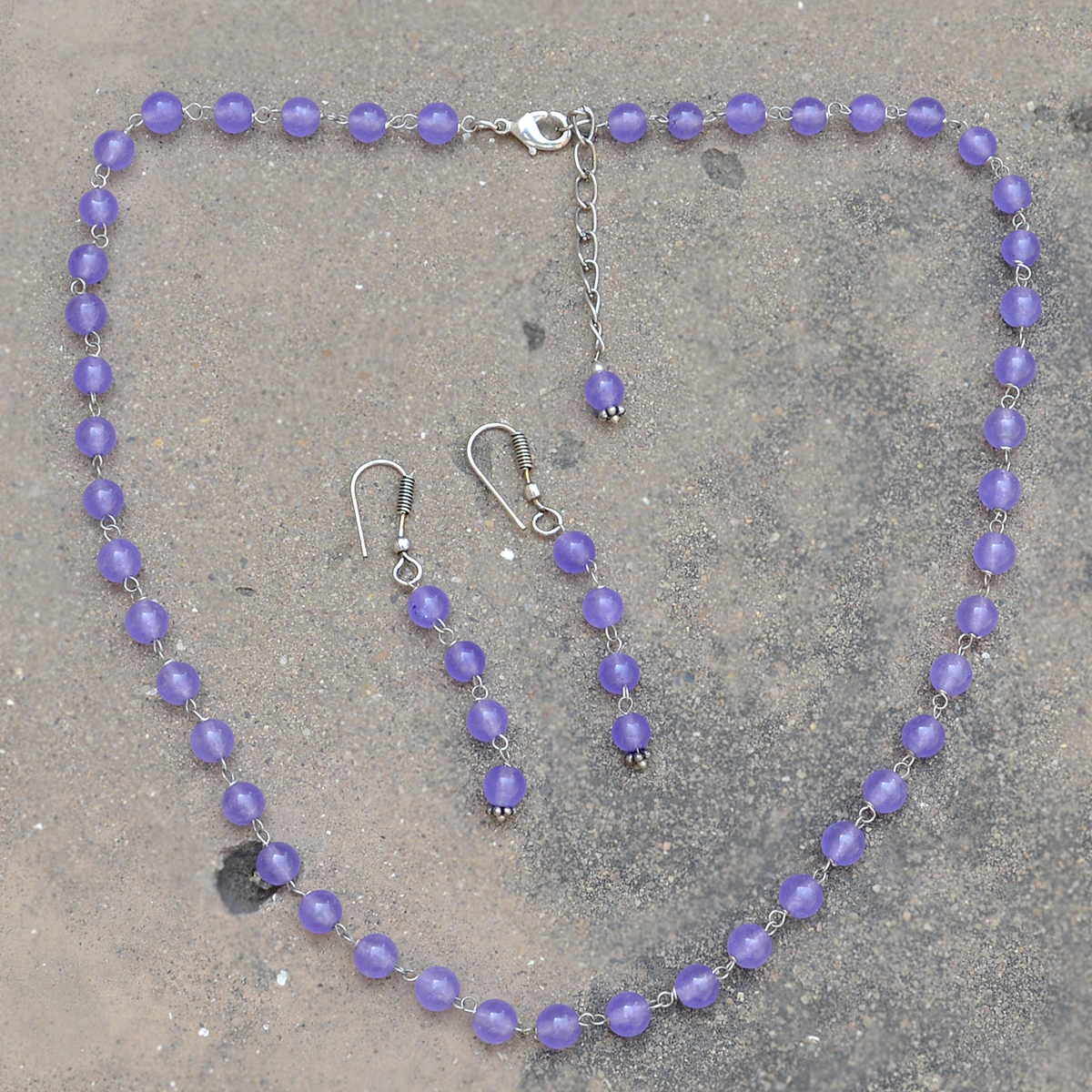 Purple Quartz Silver Necklace Pg-156675 Size: 0.6x47 Cm.