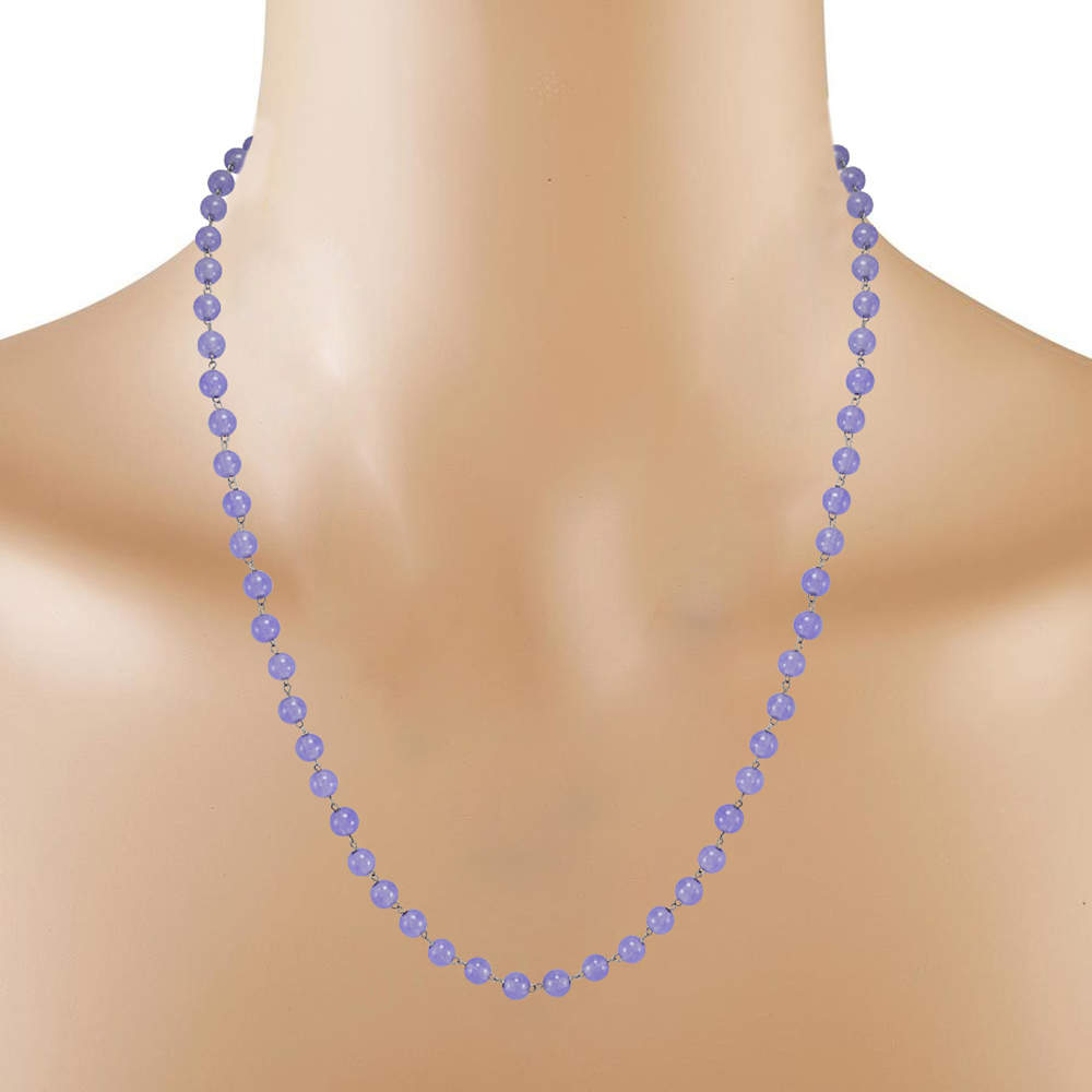 Purple Quartz Silver Necklace Pg-156675 Size: 0.6x47 Cm.