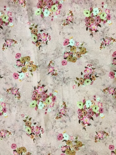 Georgette Digital Print Embroidery Fabric Size: 25 Mtr
