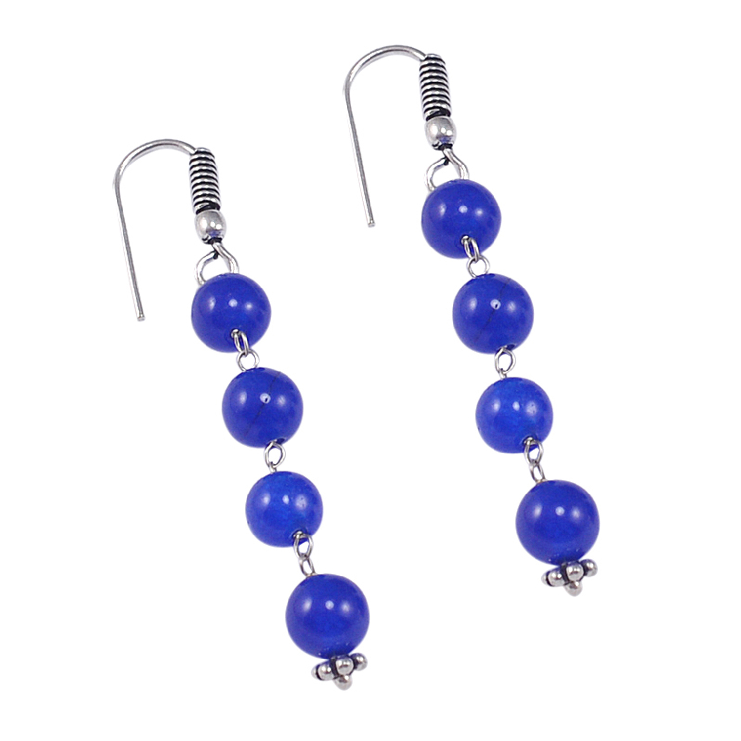 Blue Quartz Silver Necklace Set Pg-156684 Size: 0.6x47 Cm.