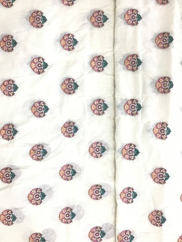 Cotton Embroidery Fabric - Pure Cotton, 44 Inch Width | Multi-color, Cool For Summer Use, Long Lasting Quality