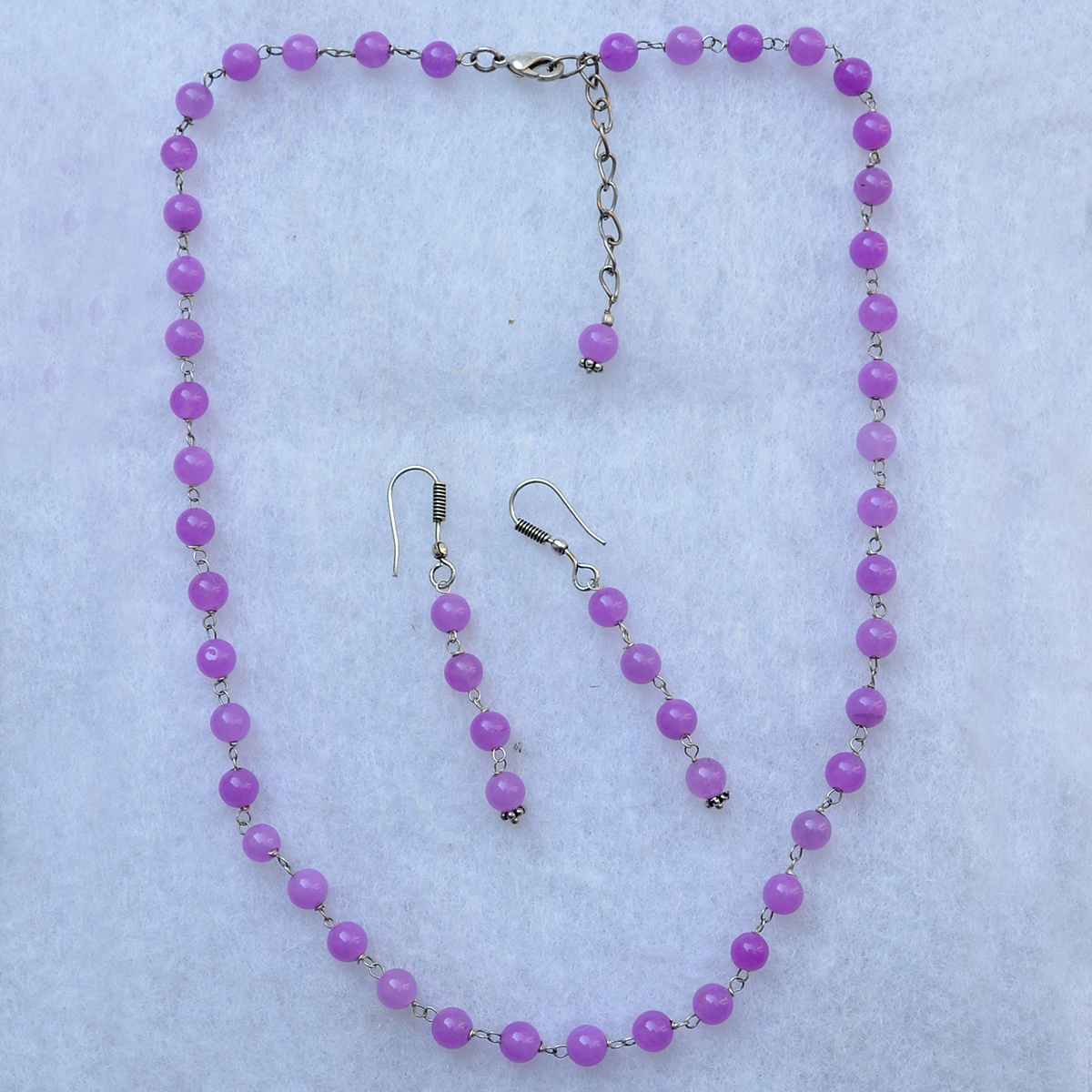 Purple Quartz Silver Necklace Pg-156694 Size: 0.6x47 Cm.