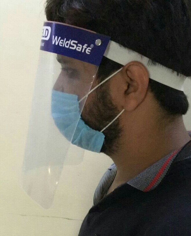 Transparent Anti Splash Face Shield - 254mm Height X 317mm Width, Reusable With Complete Coverage For Eyes, Nose And Mouth, Suitable With Masks And Goggles