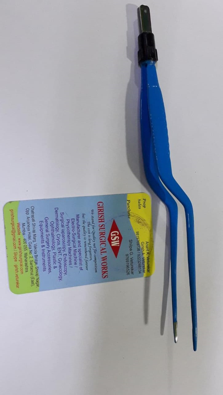 Bipolar Forceps - Stainless Steel 0.7mm & 1.0mm Reverse Action Style, 25 Cm Length, Blue Color Code, Suitable For Surgical Cautery Use