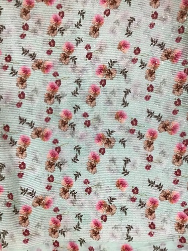 Georgette Digital Print Embroidery Fabric - Viscose Georgette, 44 Inch Width | Light Weight, Shiny Finish, Unique Patterns