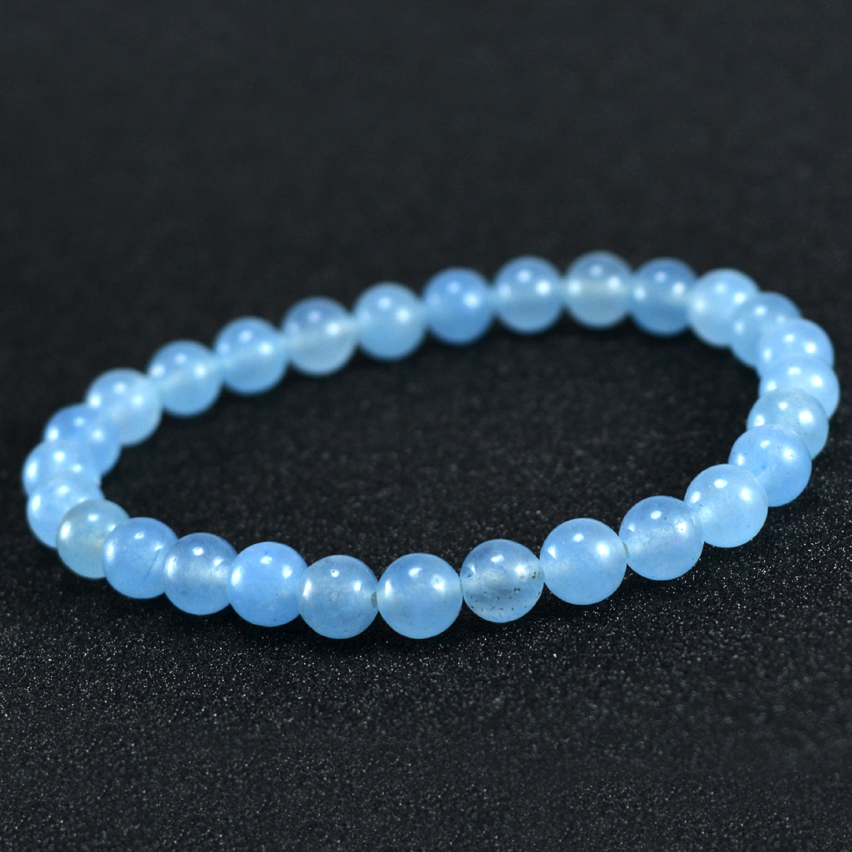Stone Light Blue Quartz Beaded Bracelet Pg-156710