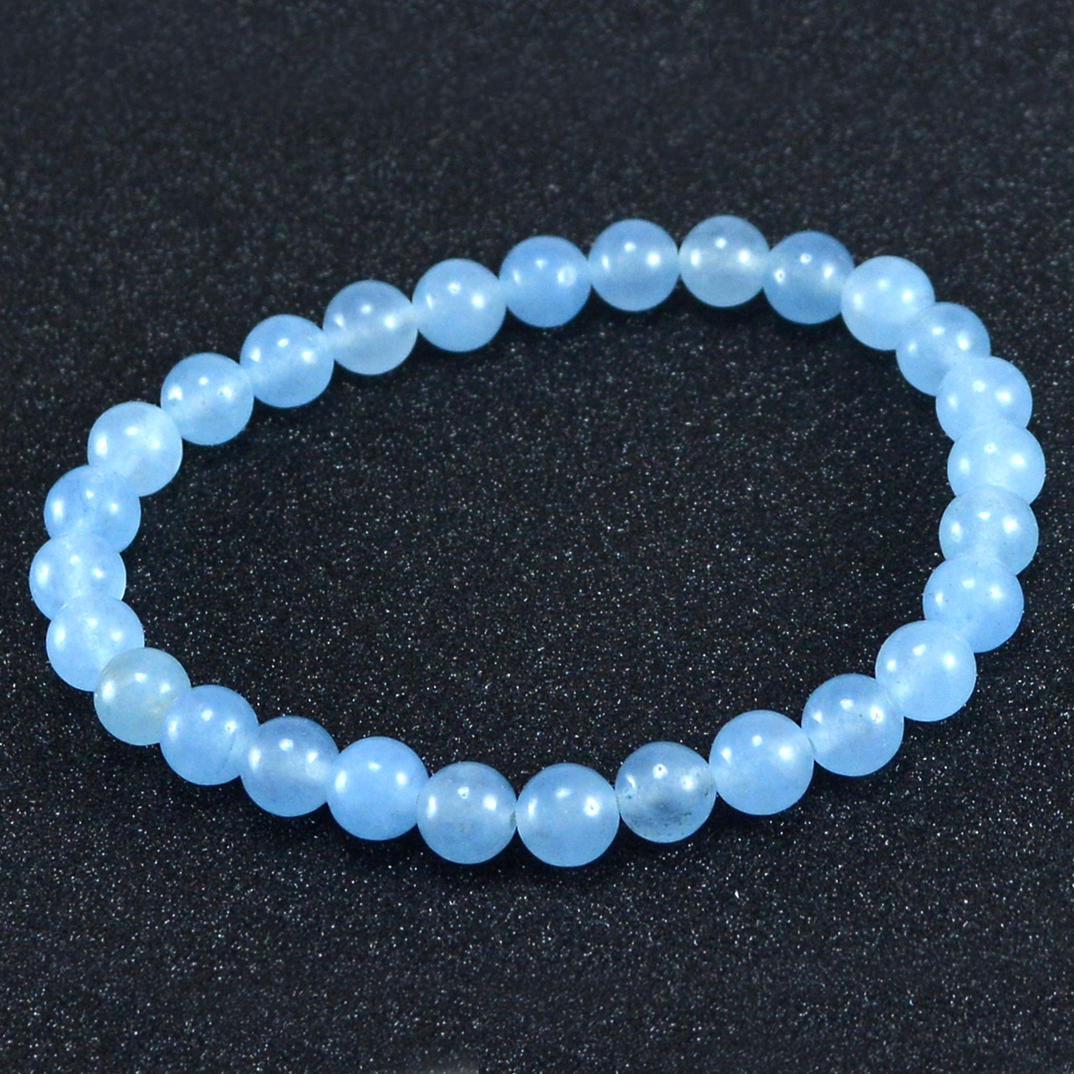 Stone Light Blue Quartz Beaded Bracelet Pg-156710