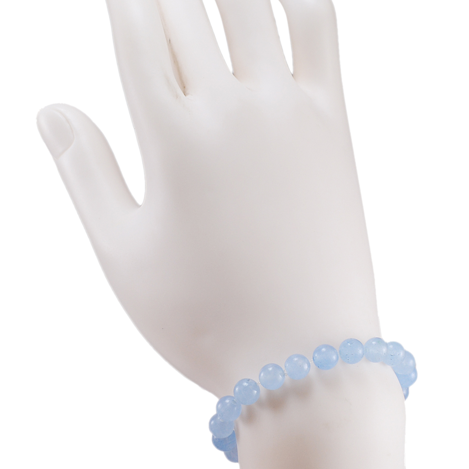 Stone Light Blue Quartz Beaded Bracelet Pg-156710