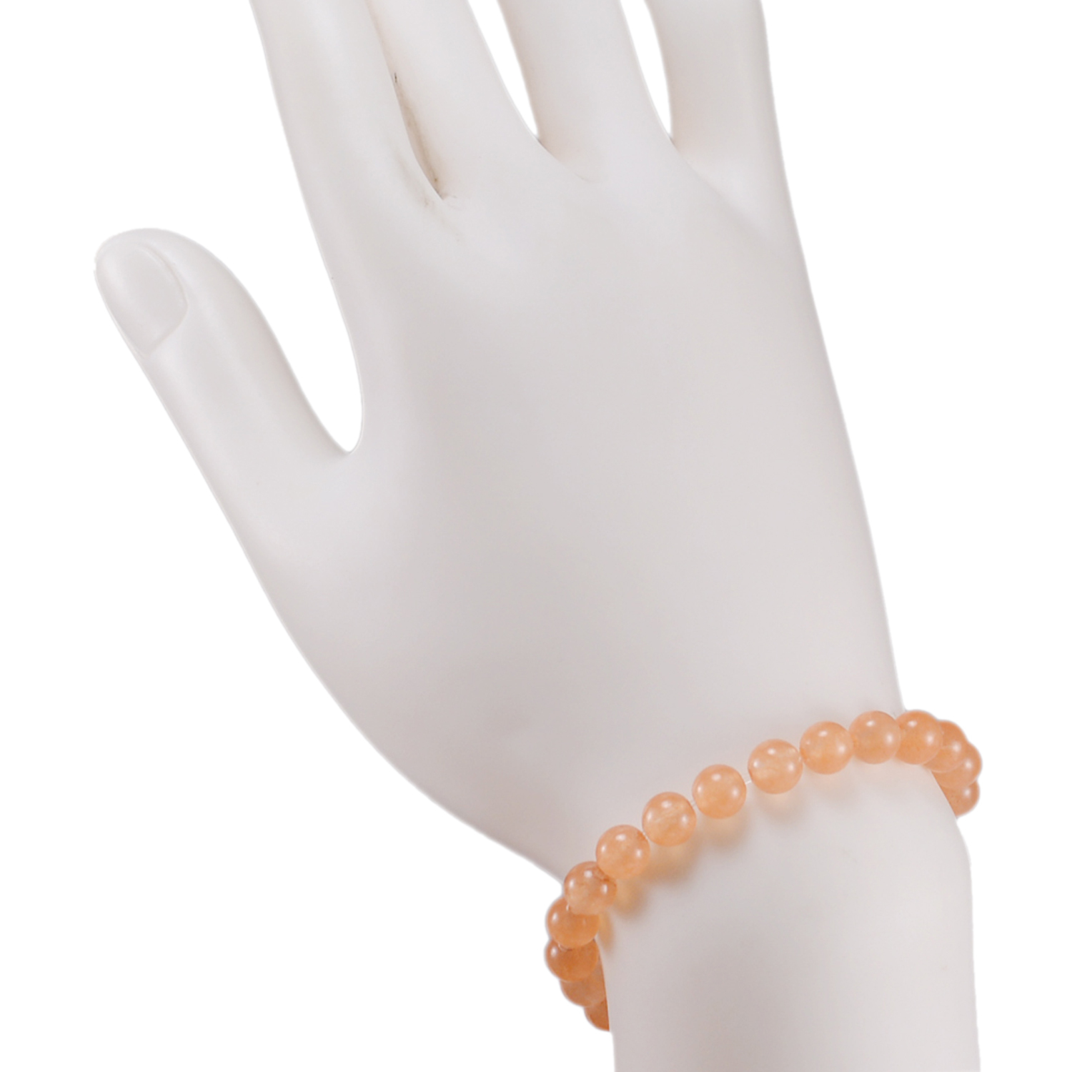 Stone Light Orange Quartz Beaded Bracelet Pg-156711