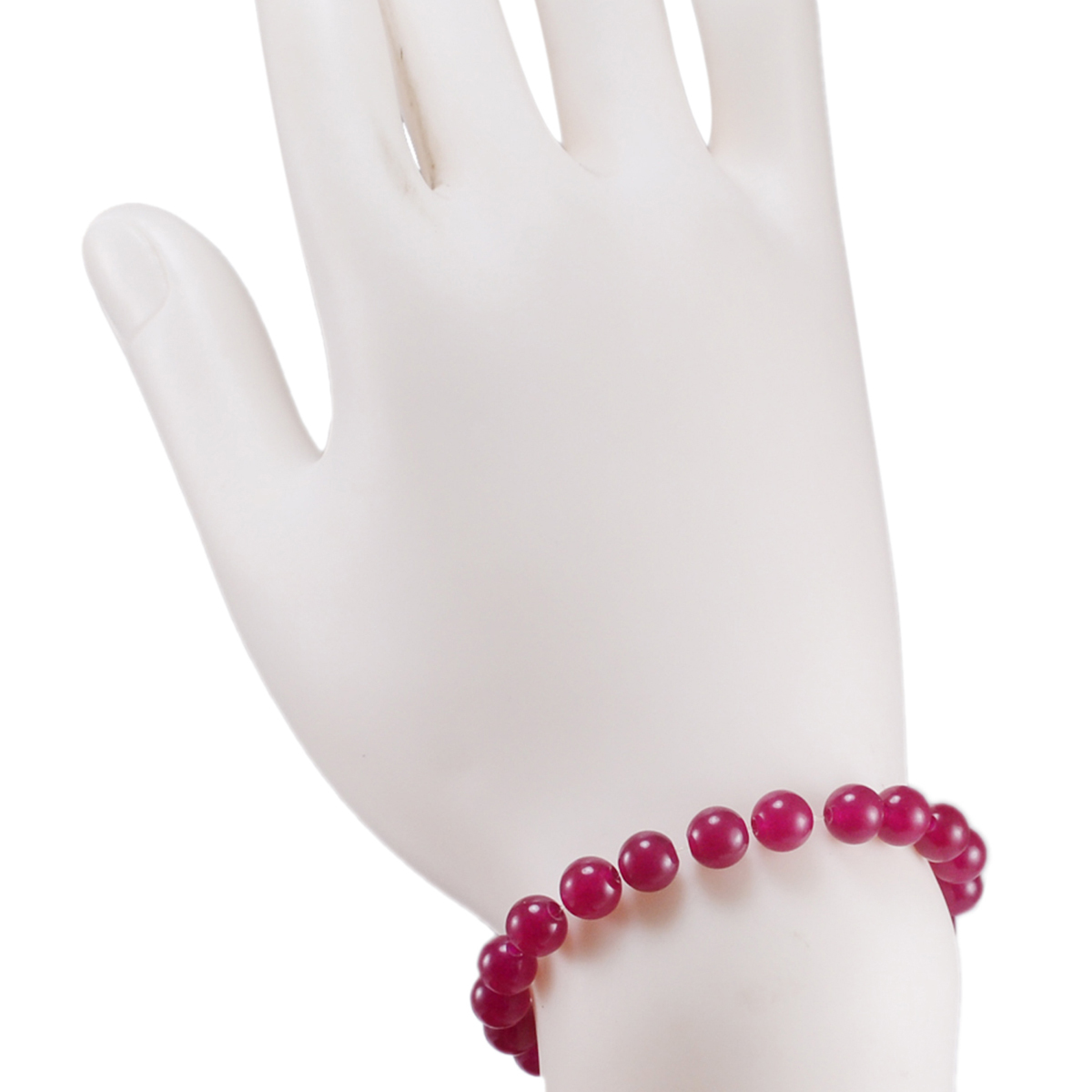 Stone Dark Pink Quartz Beaded Bracelet Pg-156713