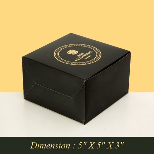 Burger Box - Cardboard, 5"x5"x3", Black | Customizable, Durable, Eco-friendly, Leakproof, Stylish, Easy Assembly, Food Safe, Space Saving