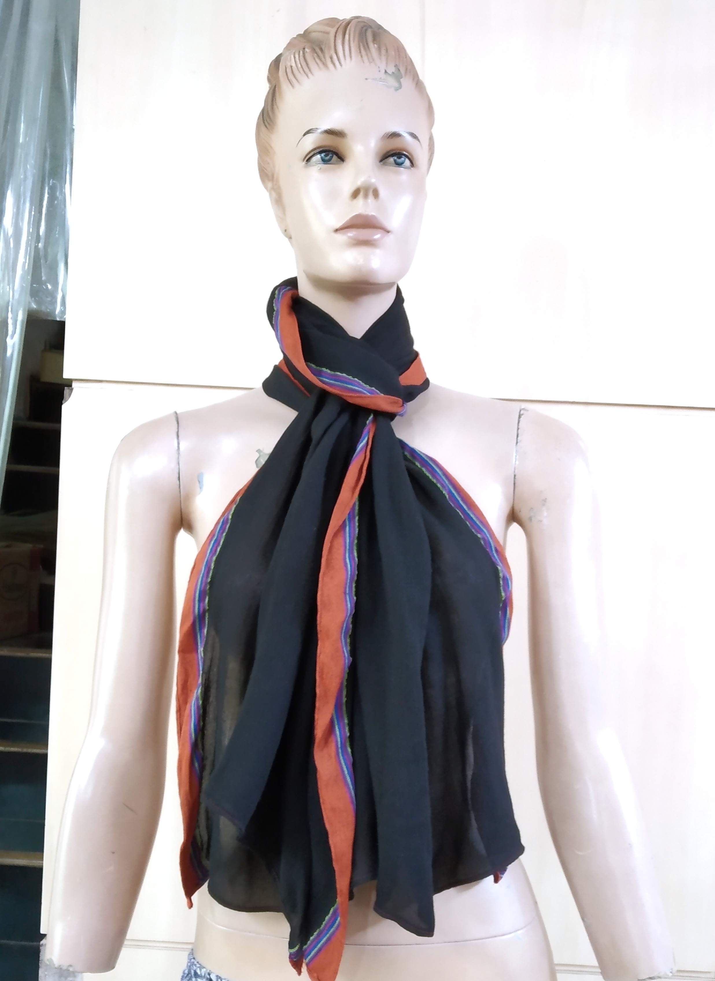 100% Rayon Border Scarves - 50 X 180 Cm Unisex Style Ideal For Beachwear Custom Designs Welcome For Scarves Stoles And More