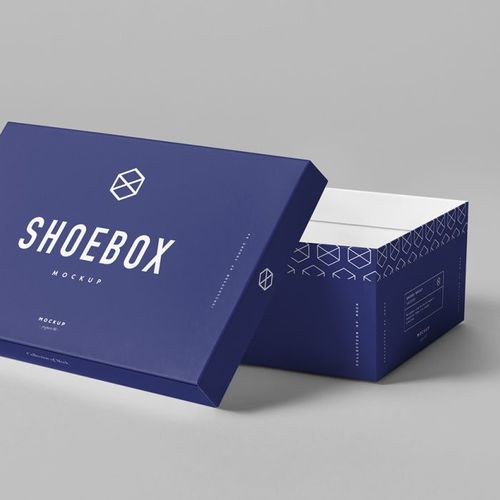 Shoe Boxes - Cardboard 12x8x5 Inches, Blue Matte Finish with Magnetic Closure and Offset Printing