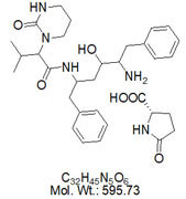 N-(4-एमिनो-1-बेंज़िल-3-हाइड्रॉक्सी-5-फेनिल-पेंटाइल)-3-मेथिल-2-(2-ऑक्सो-टेट्राहाइड्रो-पाइरिमिडिन-1-यिल)-ब्युटिरामाइड 5-ऑक्सोपाइर्रोलिडीन-2-कार्बोक्जिलिक एसिड