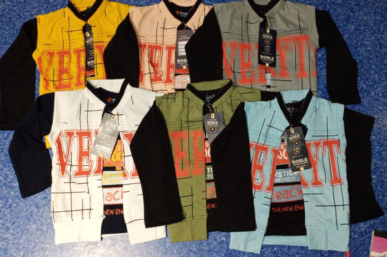 Half Jacket With Full Sleeves - Cotton Printed, Multicolour For Boys Age 2-10 Years, Available Sizes 18, 22, 26, 30, 34
