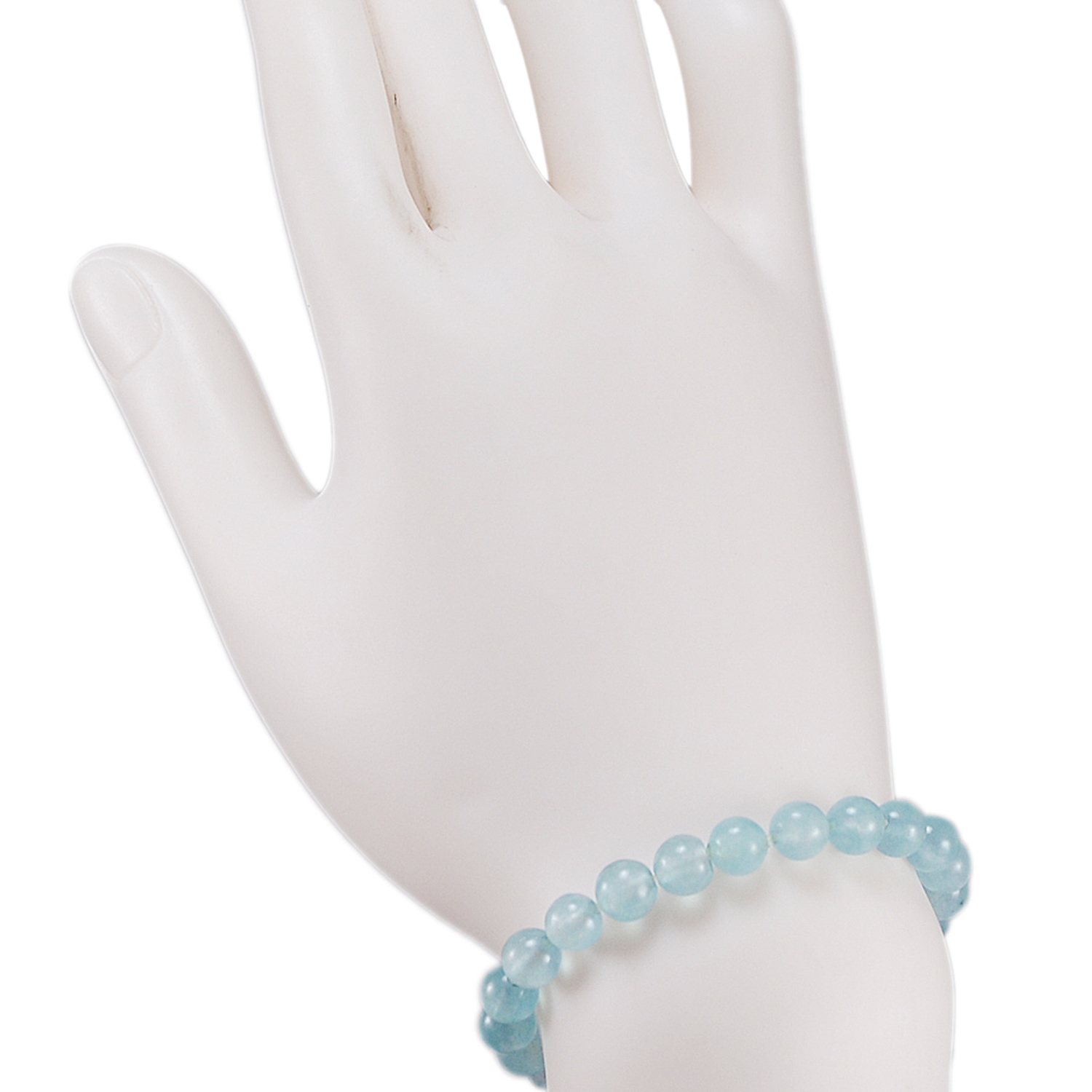 Stone Light Blue Quartz Beaded Bracelet Pg-156726