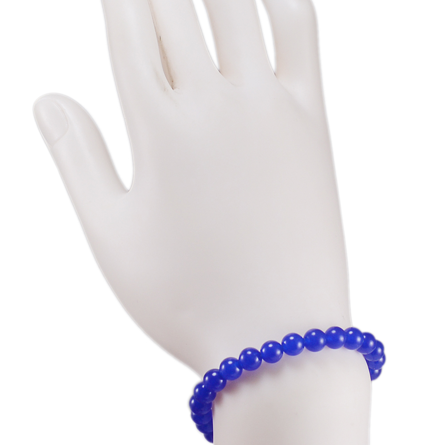 Dark Blue Quartz Bracelet - 6mm Beaded Stretchable Design | Unisex Healing Jewelry Ideal For Weddings And Anniversaries