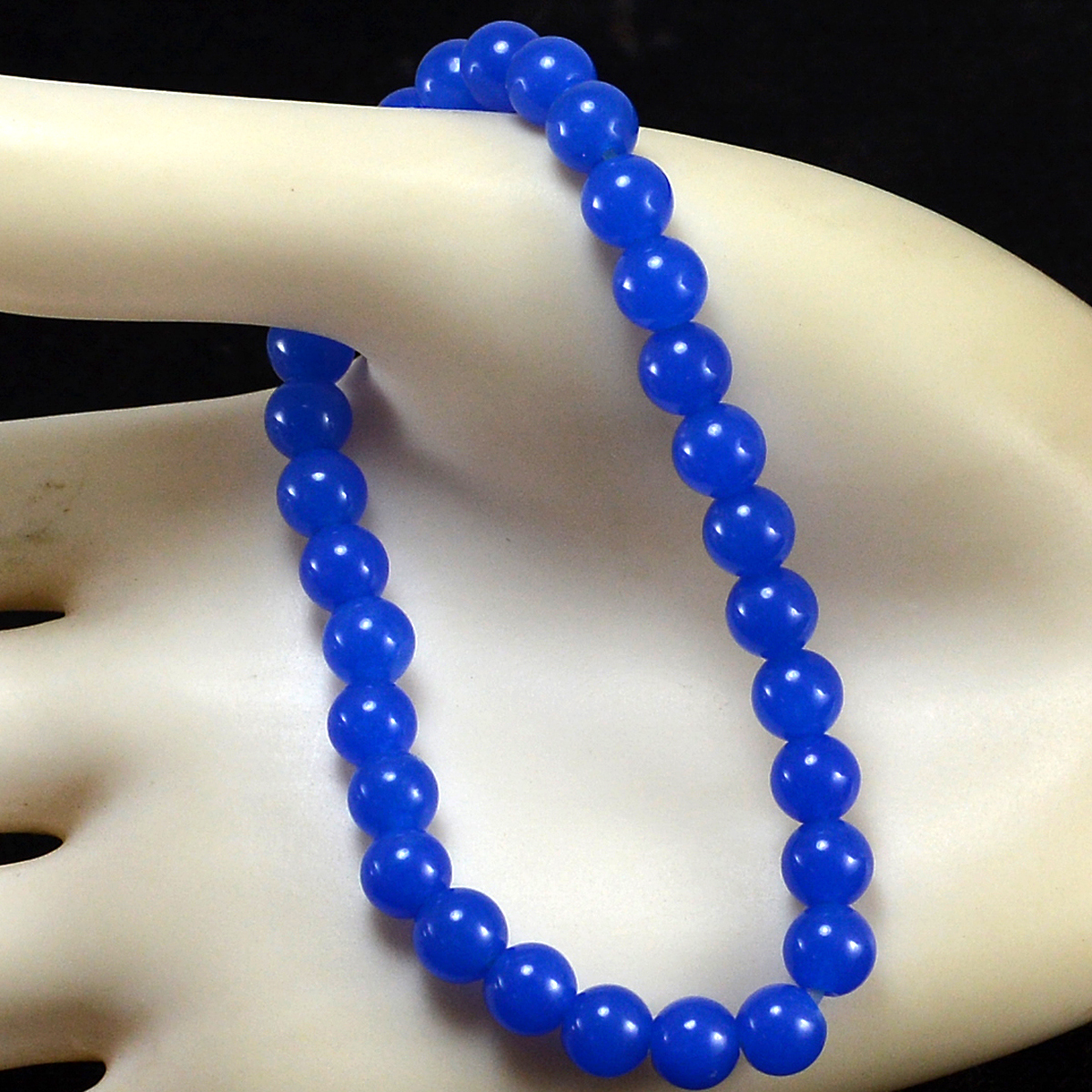 Dark Blue Quartz Bracelet - 6mm Beaded Stretchable Design | Unisex Healing Jewelry Ideal For Weddings And Anniversaries